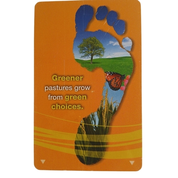 Key Card Not Known Set of Two Earth Green Themes Footprint - Picture 1 of 4